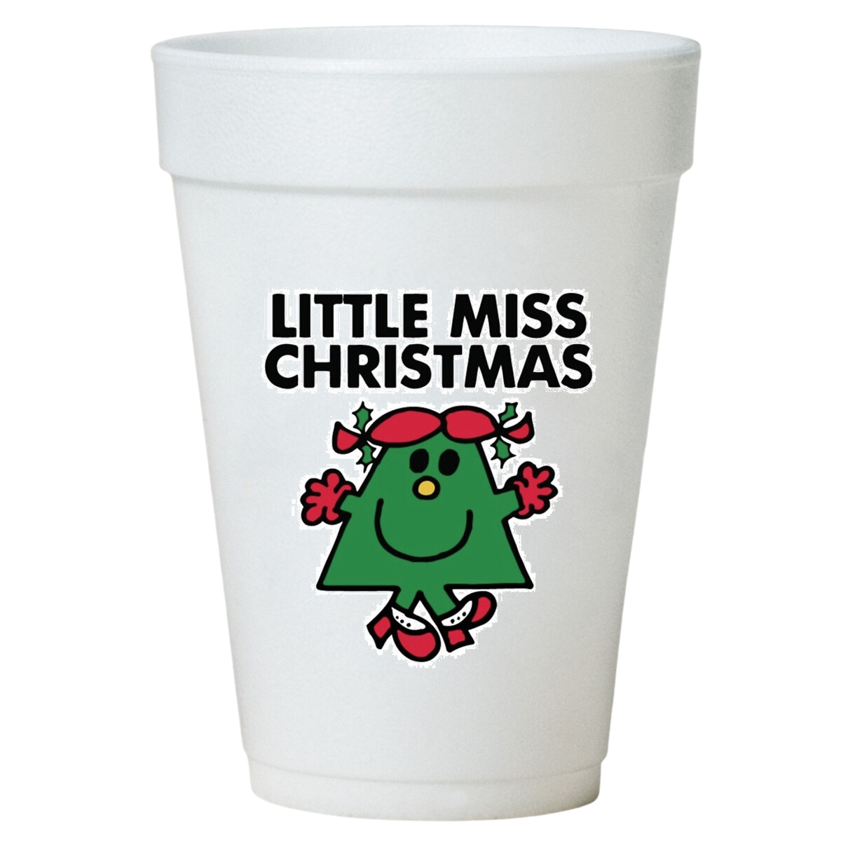 Little Miss Christmas-10ea/16oz Styrofoam Christmas Party Cups