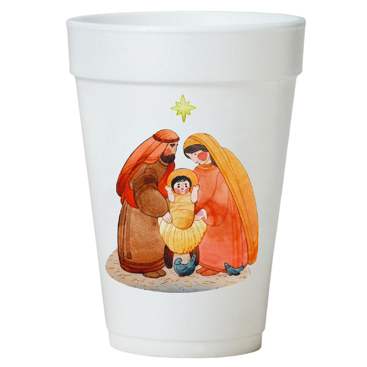Nativity Scene Christmas Cups-10ea/16oz Styrofoam Christmas Party Cups