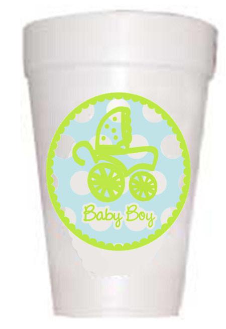 Boy in Baby Carriage Cups - Preppy Mama