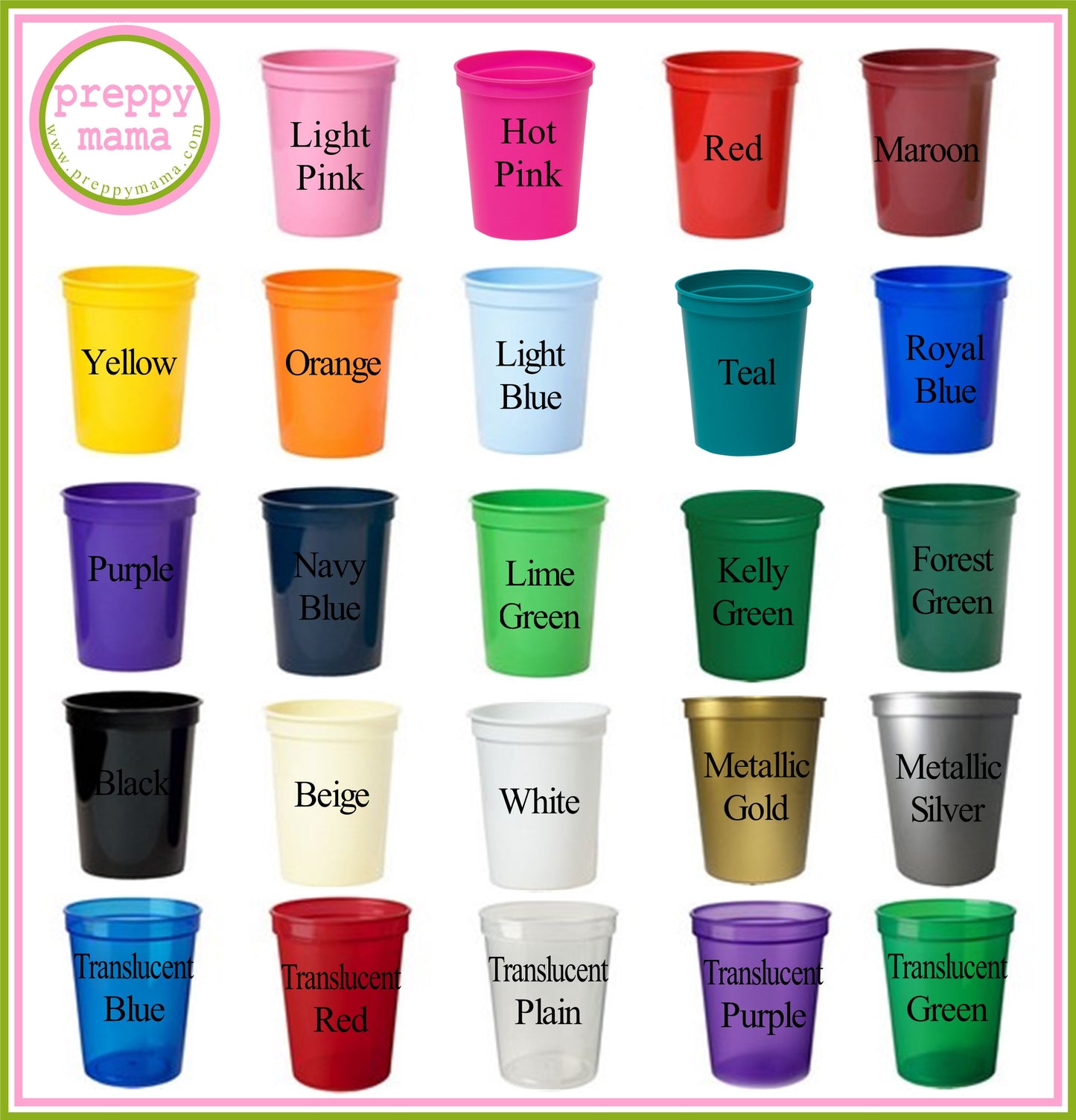 Personalized Stadium Cup - Custom 16oz Patriotic Party Cups | Preppy Mama