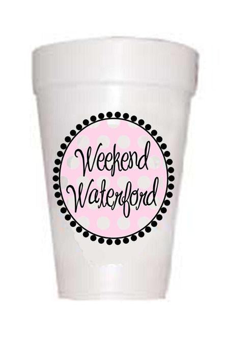 Weekend Waterford- Pink Polka Dot Styrofoam Cups