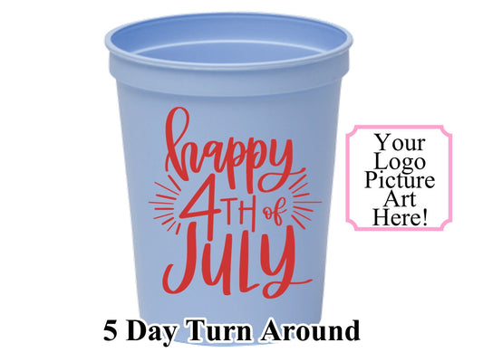 Personalized Stadium Cup - Custom 16oz Patriotic Party Cups | Preppy Mama