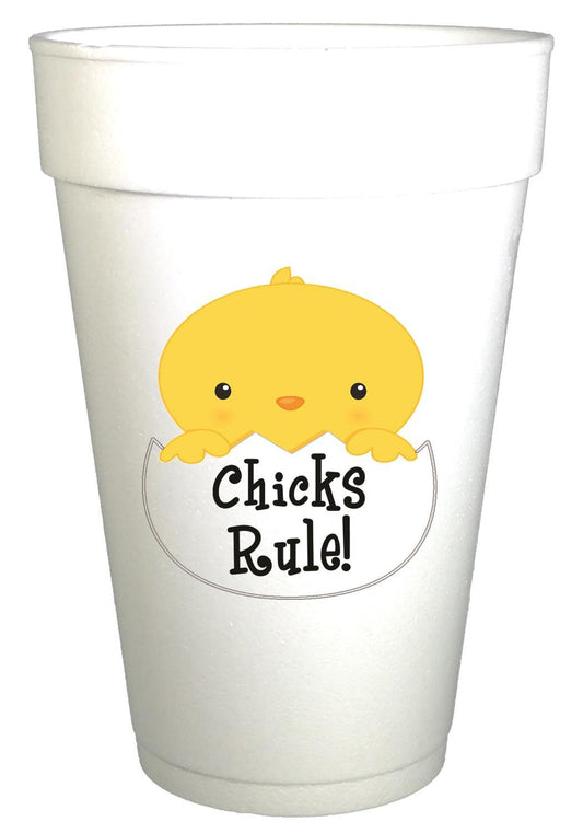 Chick's Rule Easter Styrofoam Cups - Preppy Mama