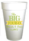 The Big 40 birthday personalized cups in green and yellow