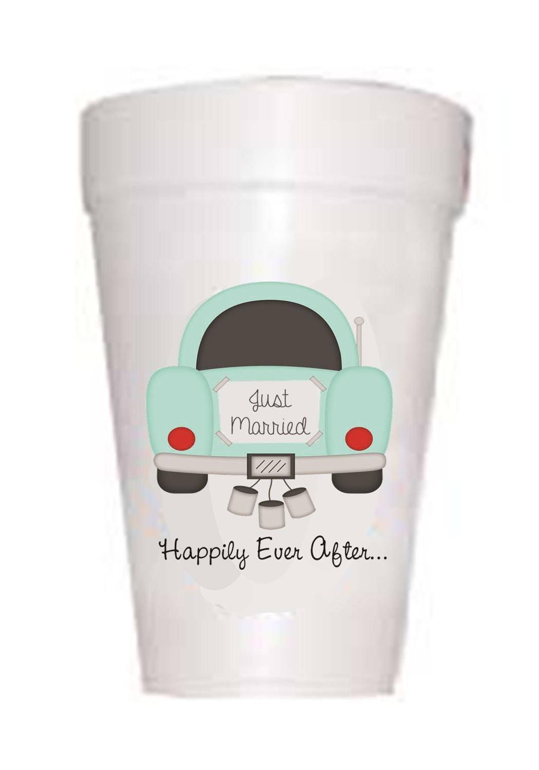 'Happily Ever After' Wedding Styrofoam Cups - Preppy Mama
