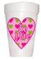 Be Mine Heart Valentine Styrofoam Party Cups - Preppy Mama