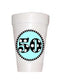 50th Birthday Styrofoam Cups in Blue with black polka dot 50