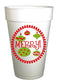 Merry Ornament Christmas Ornaments with Dots Styrofoam Cups -10 each 16oz