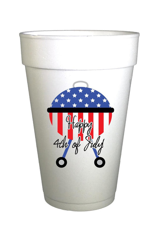 Happy Fourth of July Styrofoam Cups BBQ grill
