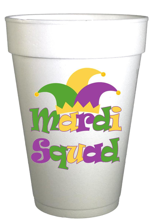 Mardi Gras Mardi Squad Styrofoam Party Cups