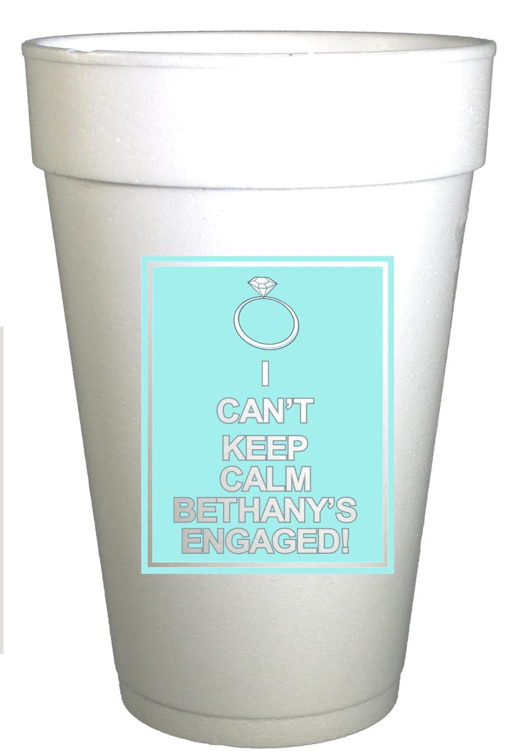 Personalized Engagement Cups - Custom Party Cups for Wedding & Bridal Showers