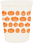 Happy Jack-O-Lantern Face Halloween Party Cups - Stadium Plastic Halloween Cups