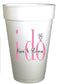 Personalized Engagement Cups - Custom Styrofoam Wedding Party Drinkware