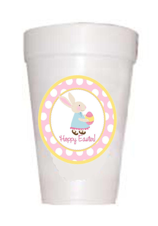Hoppy Easter Pink Bunny Styrofoam Cups