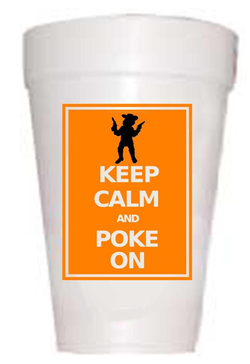 Oklahoma State Keep Calm Styrofoam Tailgating Cups - Oklahoma Tailgating Cups