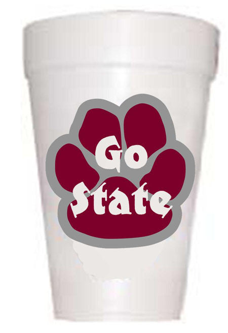 MS Go State Styrofoam Cups - Preppy Mama