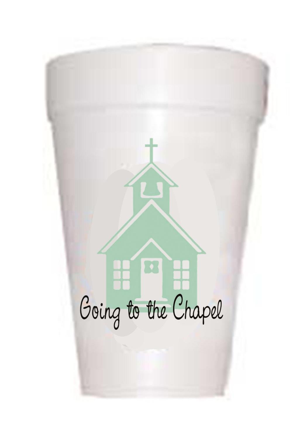 Going to the Chapel in Blue Wedding Styrofoam Cups
