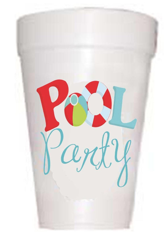 Pool Party written on styrofoam cup