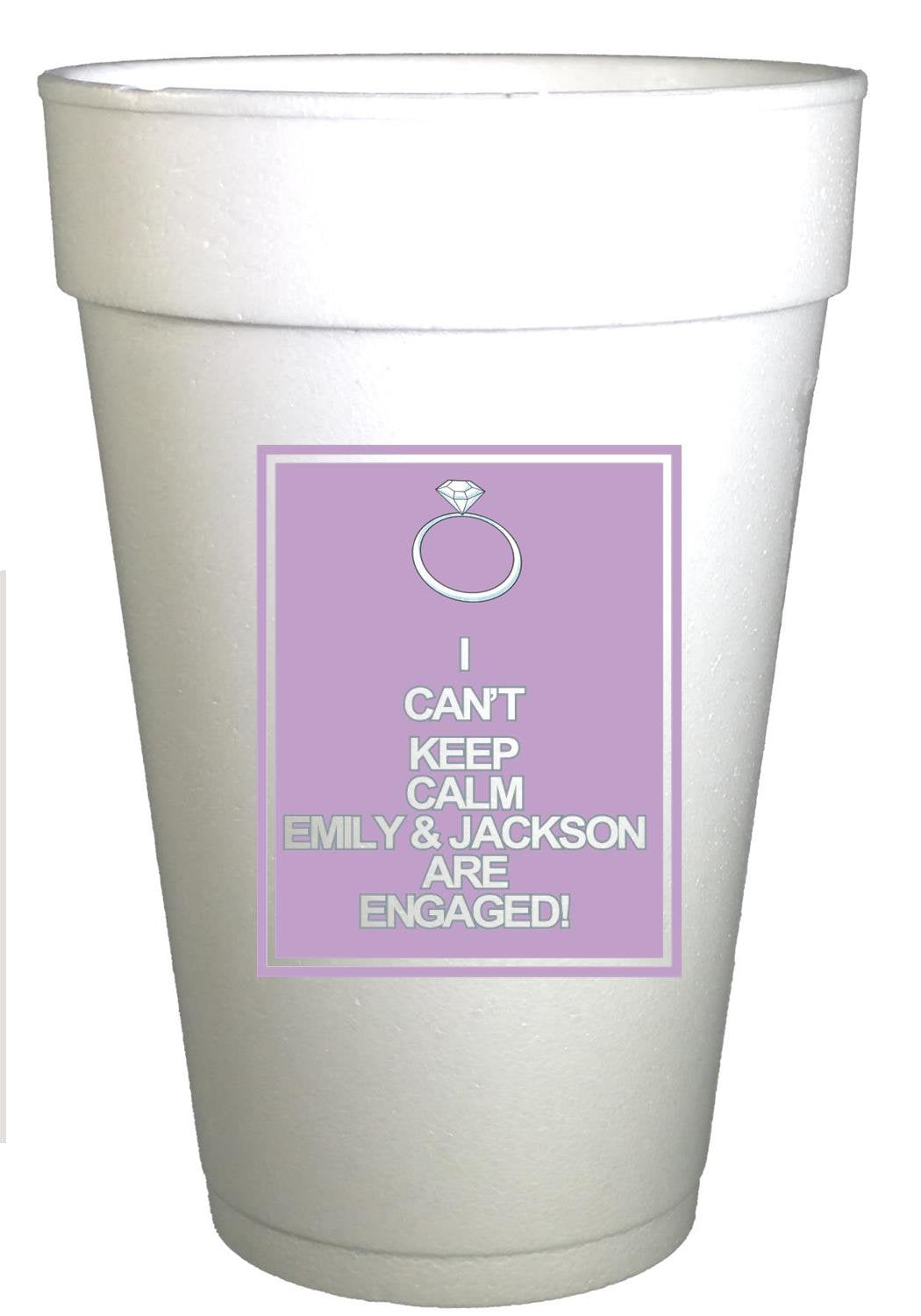 Personalized Engagement Cups - Custom Party Cups for Wedding & Bridal Showers