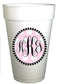 Monogrammed Party Cups | Preppy Party Cups - Personalized Polka Dot Drinkware