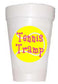 tennis ball with Tennis Tramps written on ball on styrofoam cup