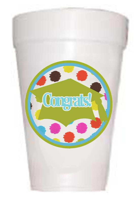 Graduation Congrats Multi-Dot Styrofoam Cups