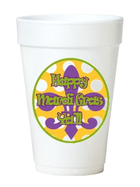 Mardi Gras Y'All styrofoam Cups