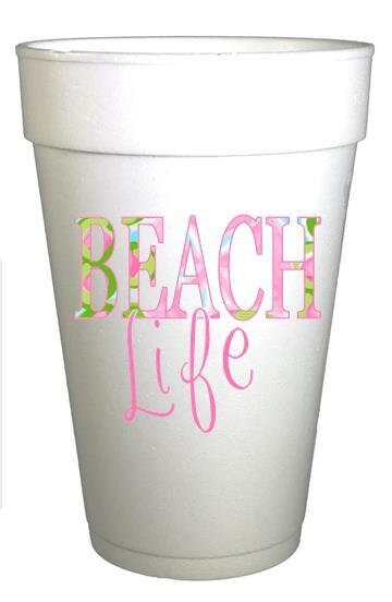Beach Life Styrofoam Beach Cups