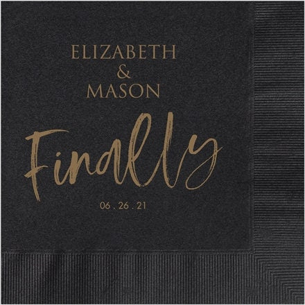Custom Foil Cocktail Napkins,Personalized Foil Cocktail Napkins,Personalized Wedding  Napkins,Personalized Party Napkins, Foil Logo Napkins,