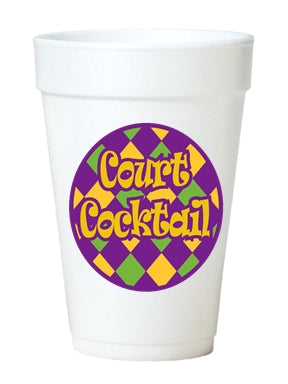 Mardi Gras Court Cocktail styrofoam Cups