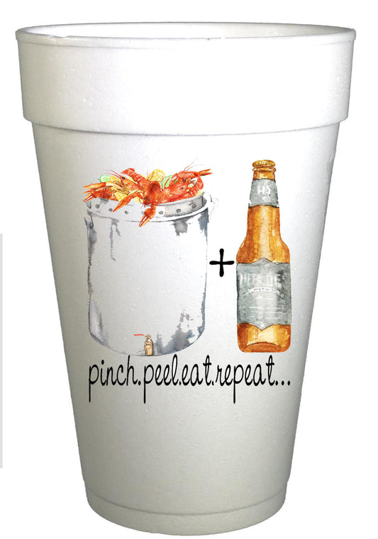 Pinch Peel Eat Repeat Crawfish Boil Cup