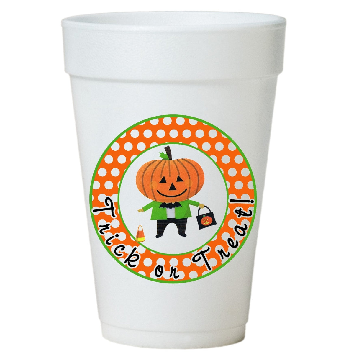 Pumpkin Head Halloween Party Cups - Styrofoam Halloween Cups