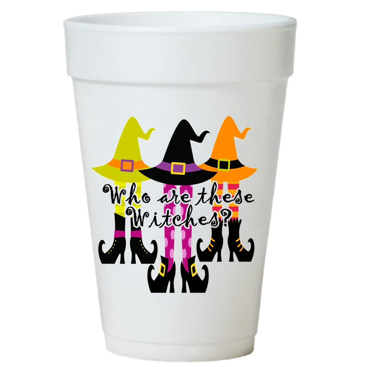 Who Are These Witches Halloween Party Cups - Styrofoam Halloween Cups