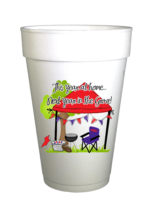 Ole Miss Homegating Cups for Covid Tailgating Styrofoam Cups - Mississippi Tailgating Cups