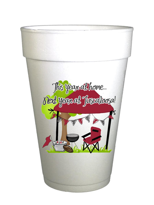 Homegating Cups for Covid Styrofoam Tailgating-Alabama Tailgating Cups