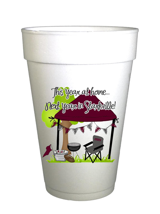 MSU Homegating Cups for Covid Tailgating Styrofoam Cups- Mississippi Tailgating Cups