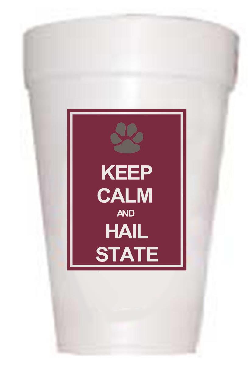 MSU Keep Calm Tailgating Styrofoam Cups- Mississippi Tailgating Cups