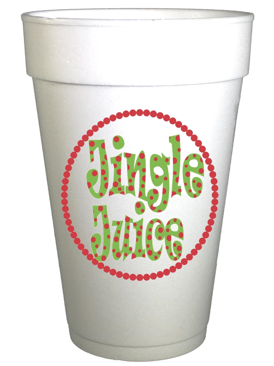 Jingle Juice Styrofoam Christmas Cups-10ea/16oz Styrofoam Christmas Party Cups
